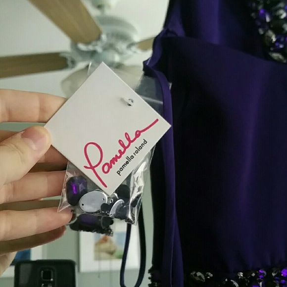 NWT Pamela Rolland Rich Purple Gown - Picture 6 of 8